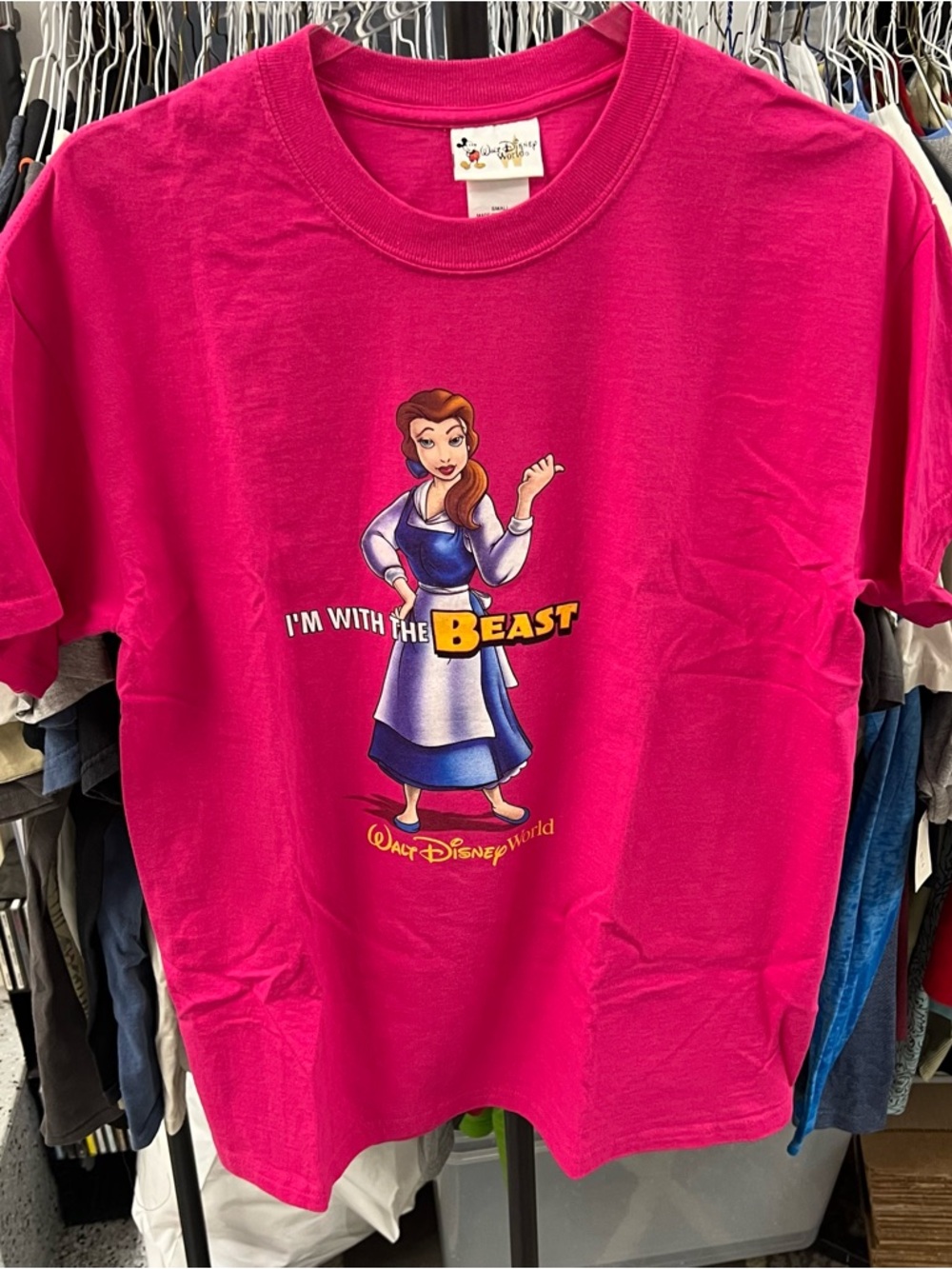 WDW Belle  'I'm With The Beast' Walt Disney World T-Shirt Sz S/M Beauty